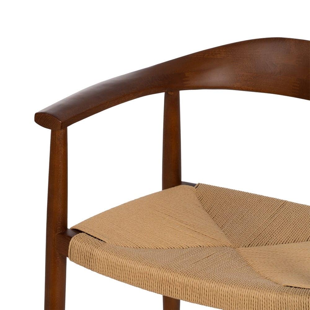 Silla de Madera de Haya con Asiento de Cuerda Marrón 77 cm Declan - Diseño Elegante y Confortable para Comedor y Salón, Soporta 130 kg, Normativa UNE-EN 12520:2016 - Imagen 5