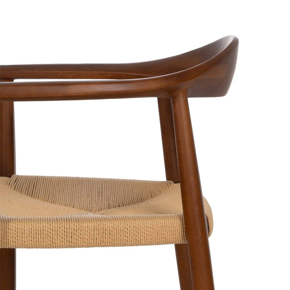 Silla de Madera de Haya con Asiento de Cuerda Marrón 77 cm Declan - Diseño Elegante y Confortable para Comedor y Salón, Soporta 130 kg, Normativa UNE-EN 12520:2016 - Imagen 6