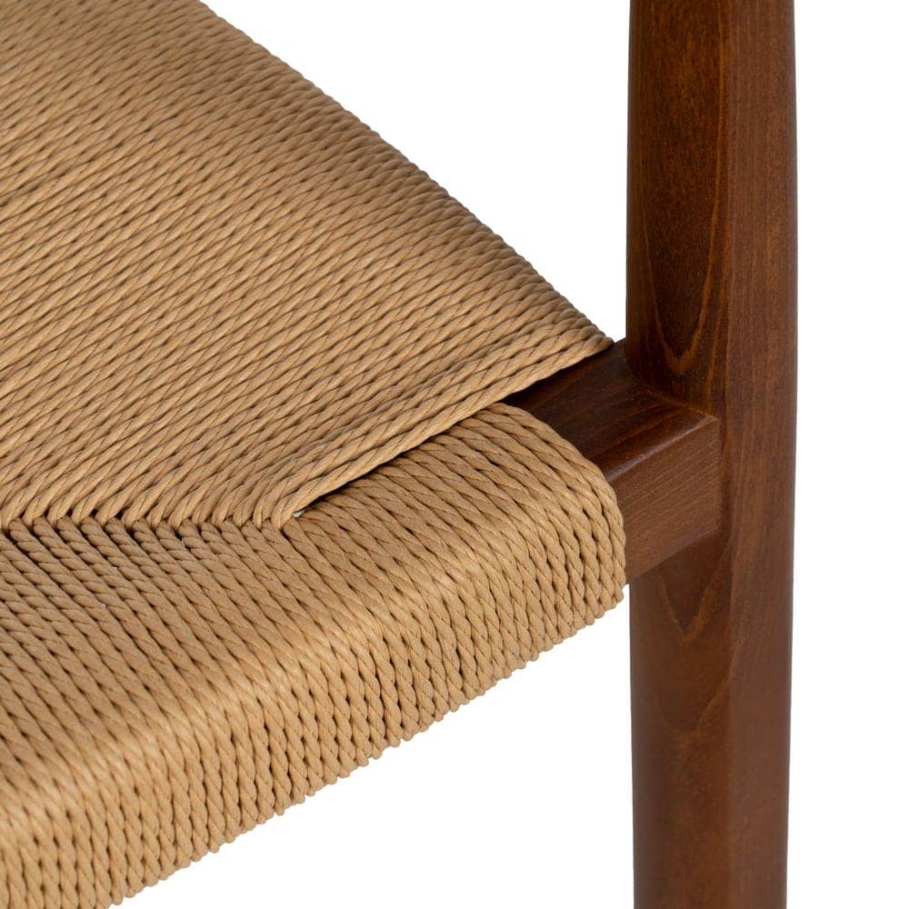 Silla de Madera de Haya con Asiento de Cuerda Marrón 77 cm Declan - Diseño Elegante y Confortable para Comedor y Salón, Soporta 130 kg, Normativa UNE-EN 12520:2016 - Imagen 8