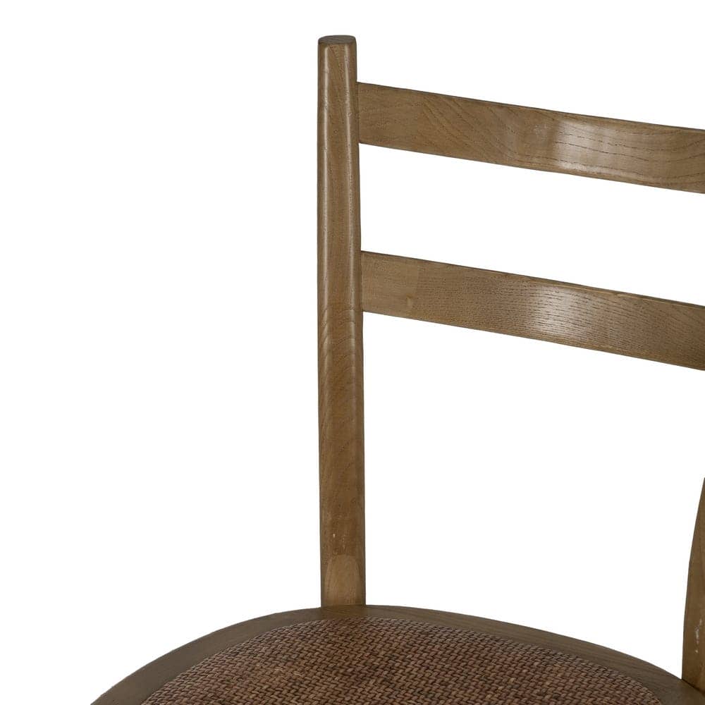 Silla de Madera de Olmo Nolric con Asiento de Ratán - Elegante y Cómoda, 88,5 cm de Altura, Ideal para Comedores y Salas de Estar - Imagen 5