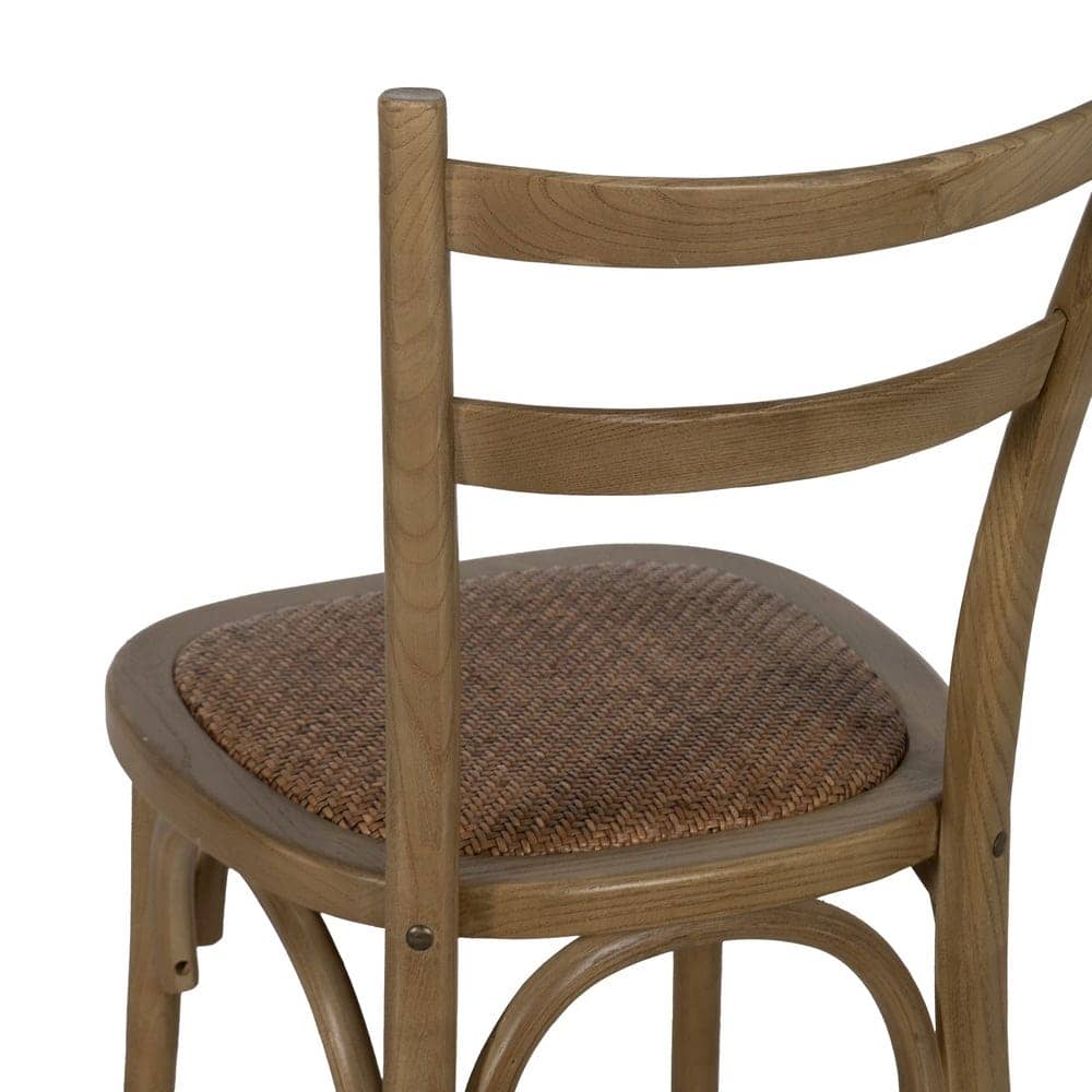 Silla de Madera de Olmo Nolric con Asiento de Ratán - Elegante y Cómoda, 88,5 cm de Altura, Ideal para Comedores y Salas de Estar - Imagen 6