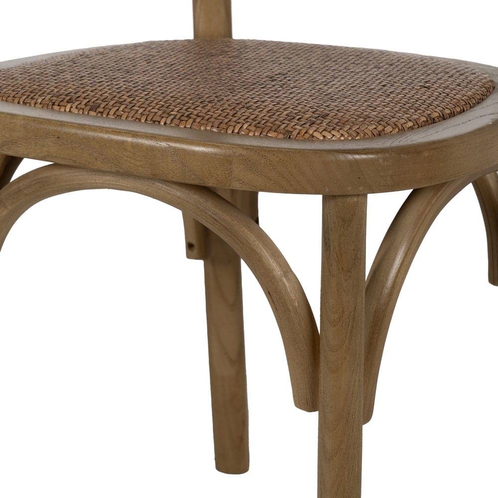 Silla de Madera de Olmo Nolric con Asiento de Ratán - Elegante y Cómoda, 88,5 cm de Altura, Ideal para Comedores y Salas de Estar - Imagen 8