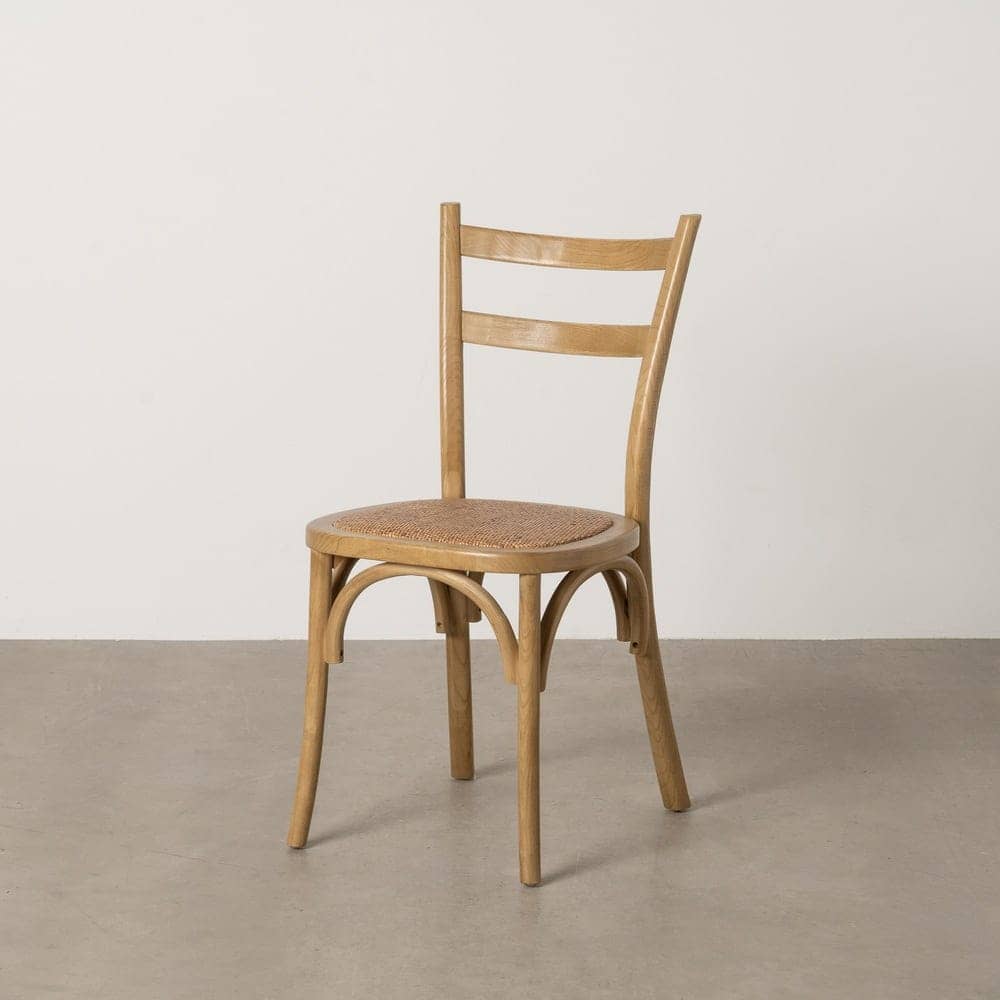 Silla de Madera de Olmo Nolric con Asiento de Ratán - Elegante y Cómoda, 88,5 cm de Altura, Ideal para Comedores y Salas de Estar - Imagen 13