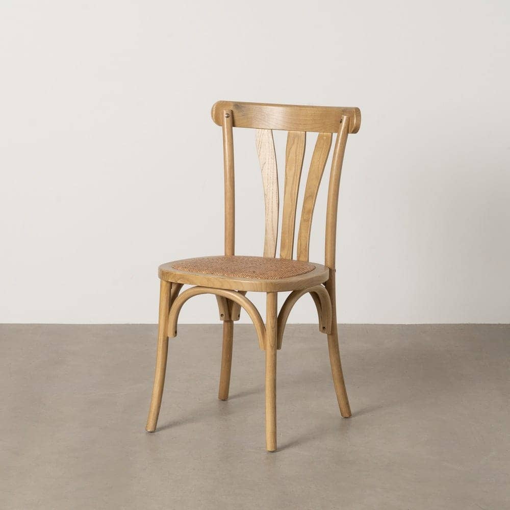 Silla de Madera de Olmo Orynth con Respaldo Alto 88,5 cm y Asiento de Ratán - Elegancia y Confort para tu Hogar - Imagen 2