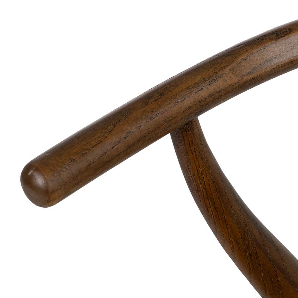 Silla de Madera de Olmo Marrón Cole con Asiento de Ratán Trenzado - Elegancia Rústica para tu Hogar (78 cm) - Imagen 7