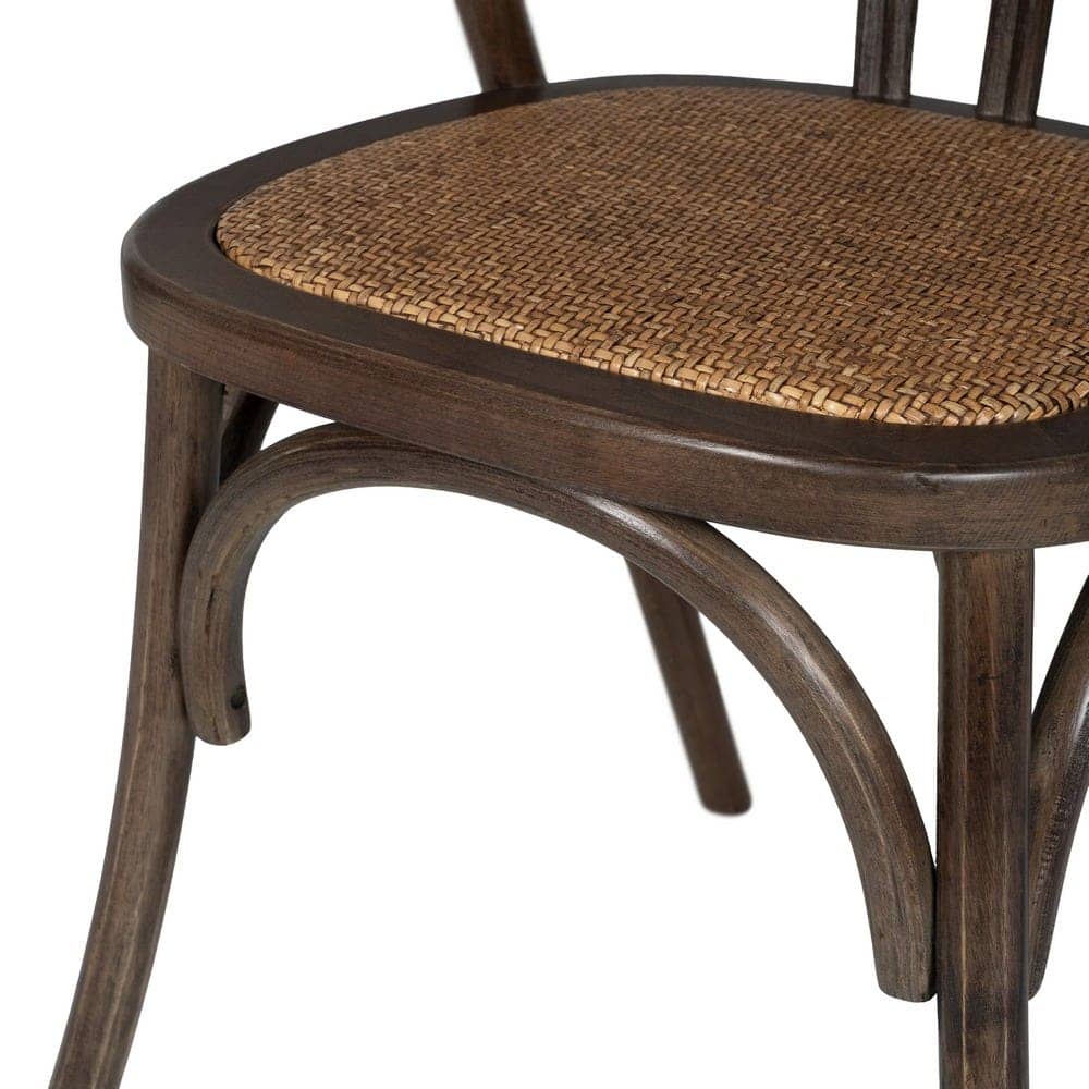 Silla de Madera y Ratán Color Chocolate Remington - Elegante y Confortable, 81 cm, Ideal para tu Hogar - Imagen 9