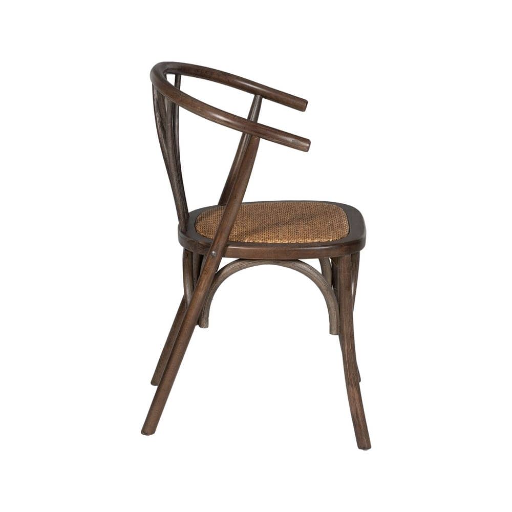 Silla de Madera y Ratán Color Chocolate Remington - Elegante y Confortable, 81 cm, Ideal para tu Hogar - Imagen 2