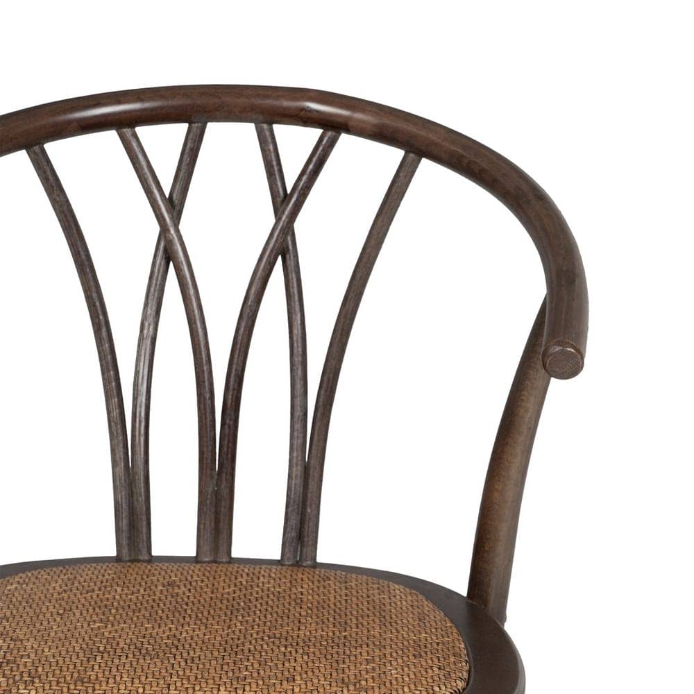 Silla de Madera y Ratán Color Chocolate Remington - Elegante y Confortable, 81 cm, Ideal para tu Hogar - Imagen 4