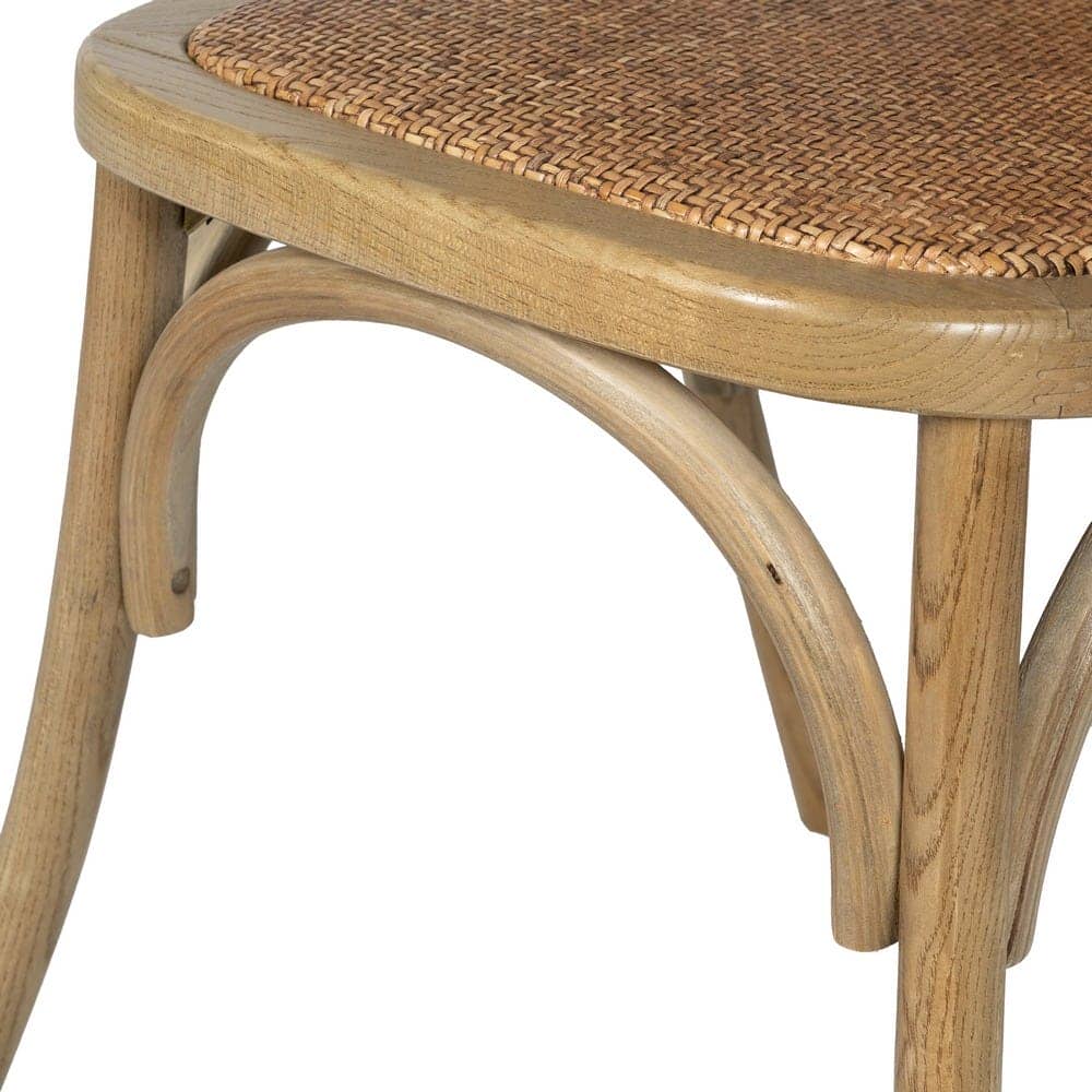 Silla de Madera y Ratán Marrón Colton - Elegante y Confortable, 81 cm, Ideal para Hogar y Oficina - Imagen 9