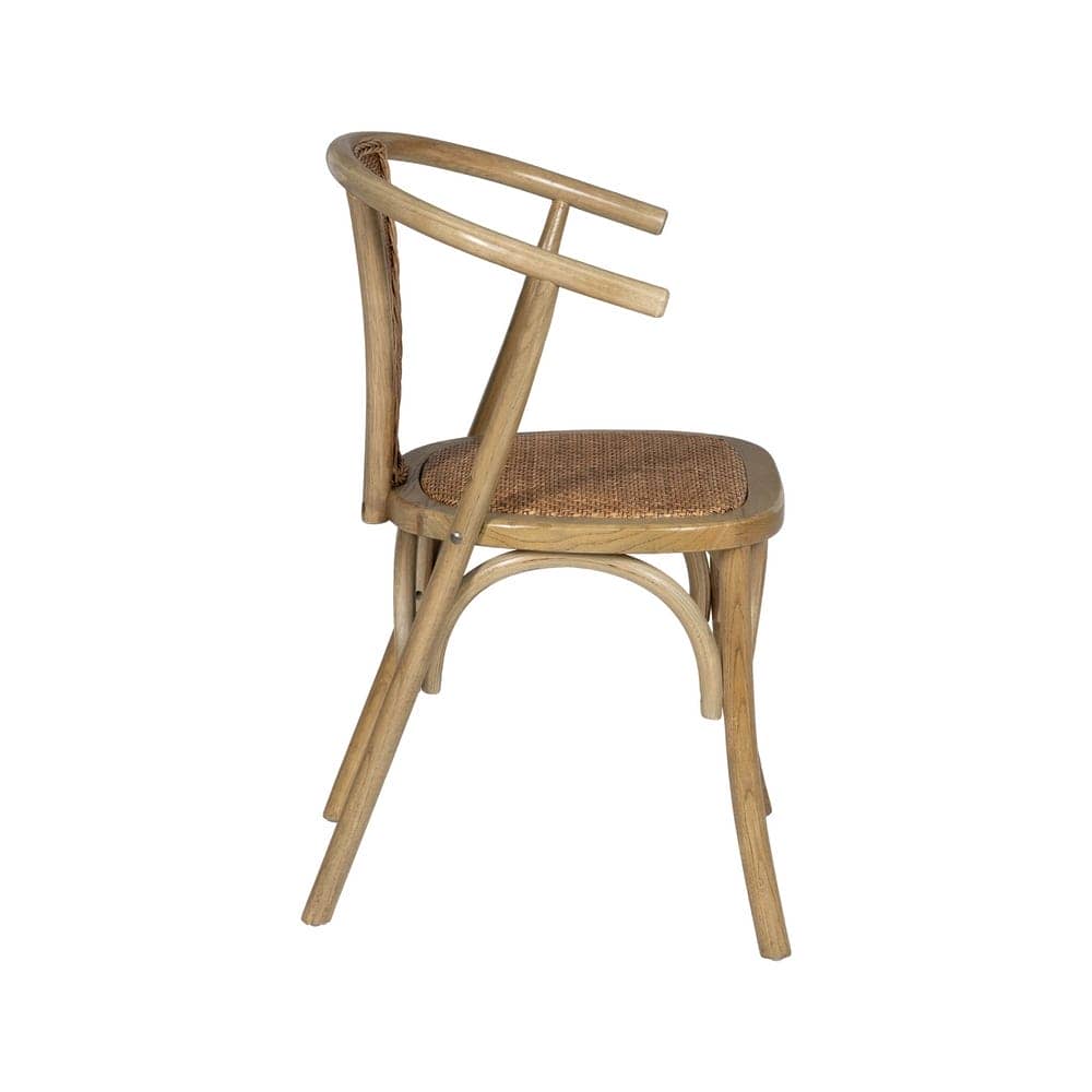 Silla de Madera y Ratán Marrón Colton - Elegante y Confortable, 81 cm, Ideal para Hogar y Oficina - Imagen 2