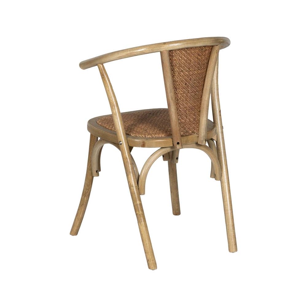 Silla de Madera y Ratán Marrón Colton - Elegante y Confortable, 81 cm, Ideal para Hogar y Oficina - Imagen 3