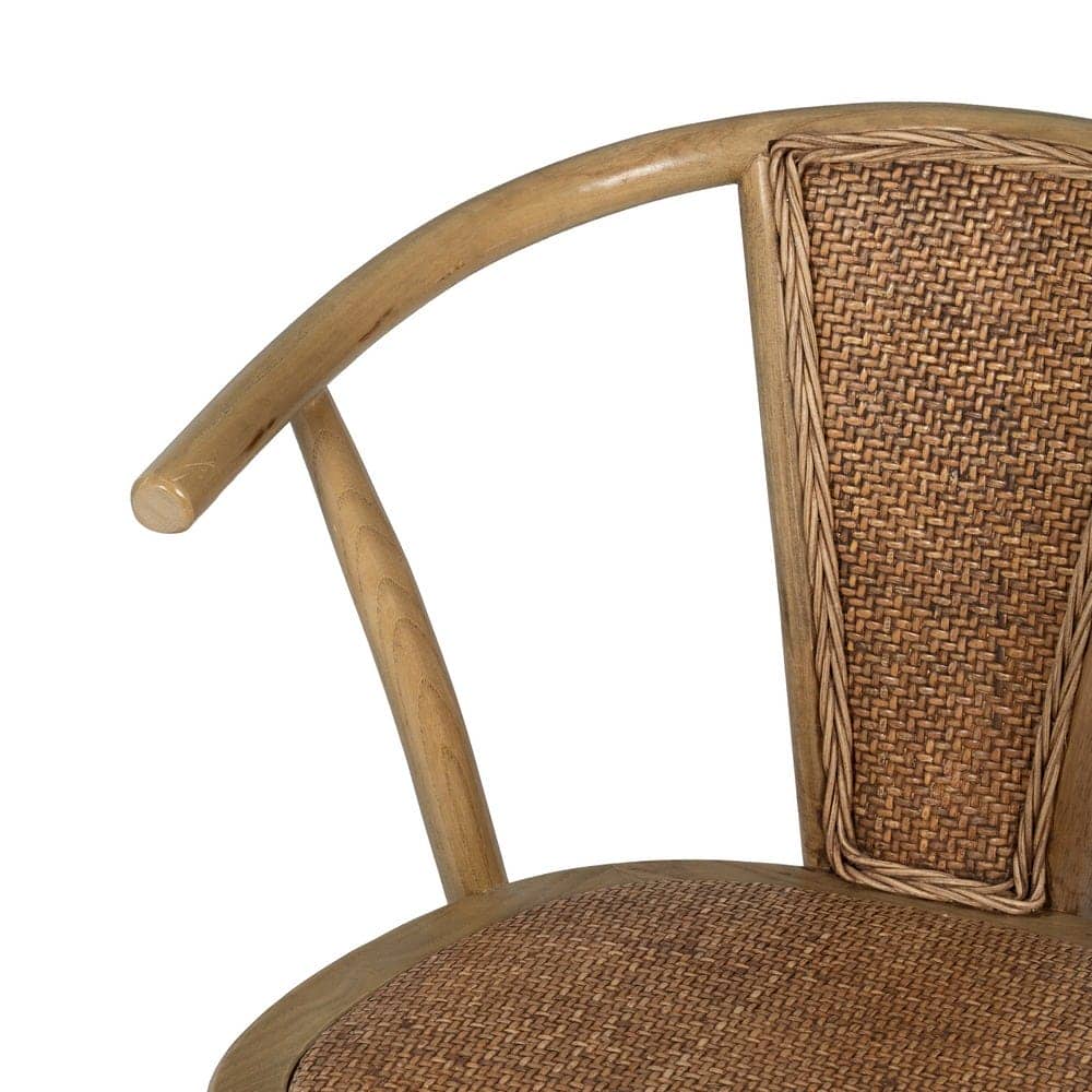 Silla de Madera y Ratán Marrón Colton - Elegante y Confortable, 81 cm, Ideal para Hogar y Oficina - Imagen 5