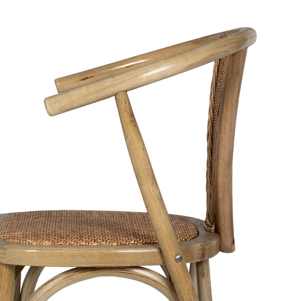 Silla de Madera y Ratán Marrón Colton - Elegante y Confortable, 81 cm, Ideal para Hogar y Oficina - Imagen 6