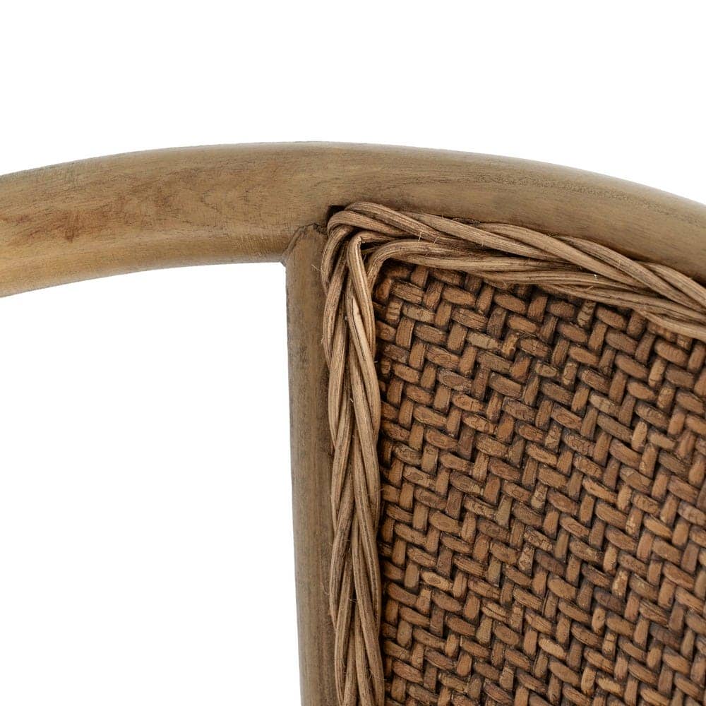 Silla de Madera y Ratán Marrón Colton - Elegante y Confortable, 81 cm, Ideal para Hogar y Oficina - Imagen 7