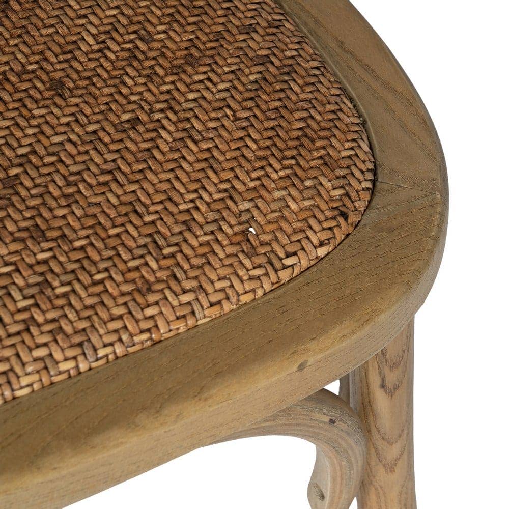 Silla de Madera y Ratán Marrón Colton - Elegante y Confortable, 81 cm, Ideal para Hogar y Oficina - Imagen 8