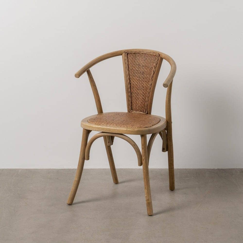 Silla de Madera y Ratán Marrón Colton - Elegante y Confortable, 81 cm, Ideal para Hogar y Oficina - Imagen 14