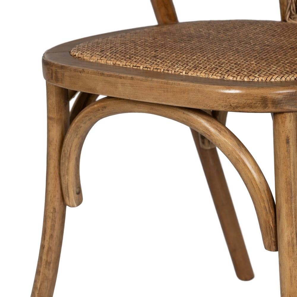 Silla de Madera y Ratán Color Miel Colton - Elegante y Cómoda, Ideal para Decorar tu Hogar - Imagen 9