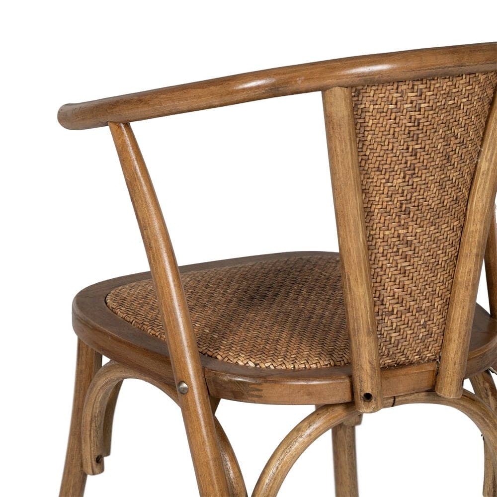 Silla de Madera y Ratán Color Miel Colton - Elegante y Cómoda, Ideal para Decorar tu Hogar - Imagen 10