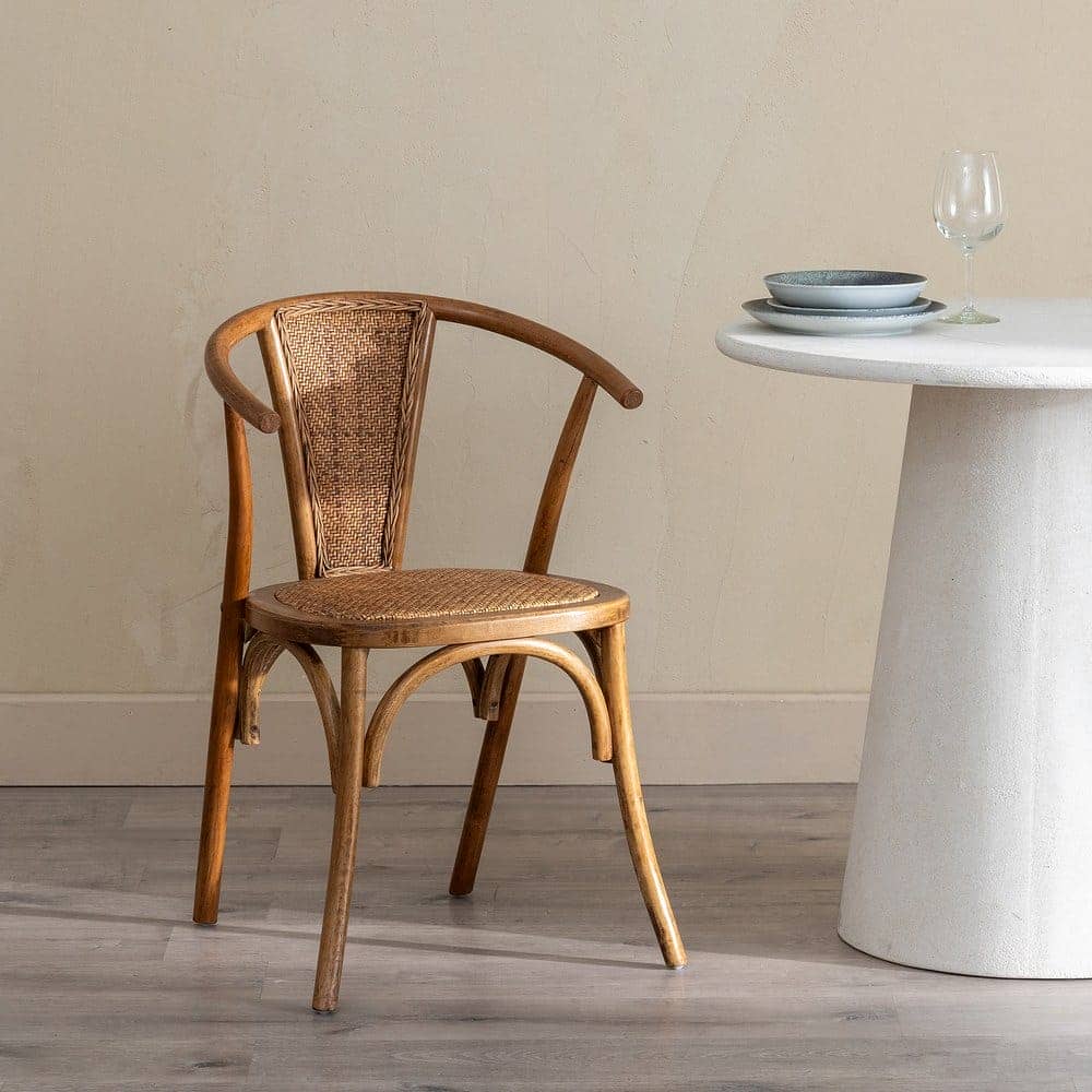 Silla de Madera y Ratán Color Miel Colton - Elegante y Cómoda, Ideal para Decorar tu Hogar - Imagen 13