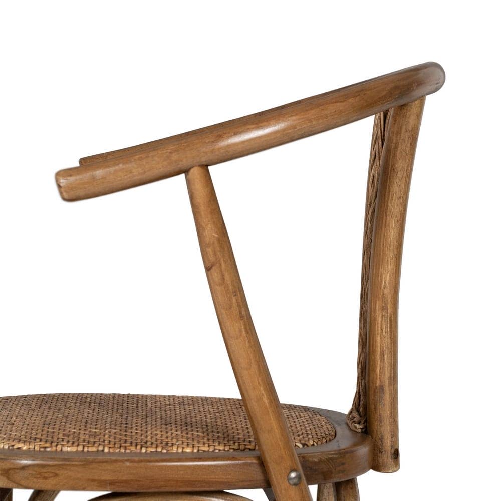 Silla de Madera y Ratán Color Miel Colton - Elegante y Cómoda, Ideal para Decorar tu Hogar - Imagen 6