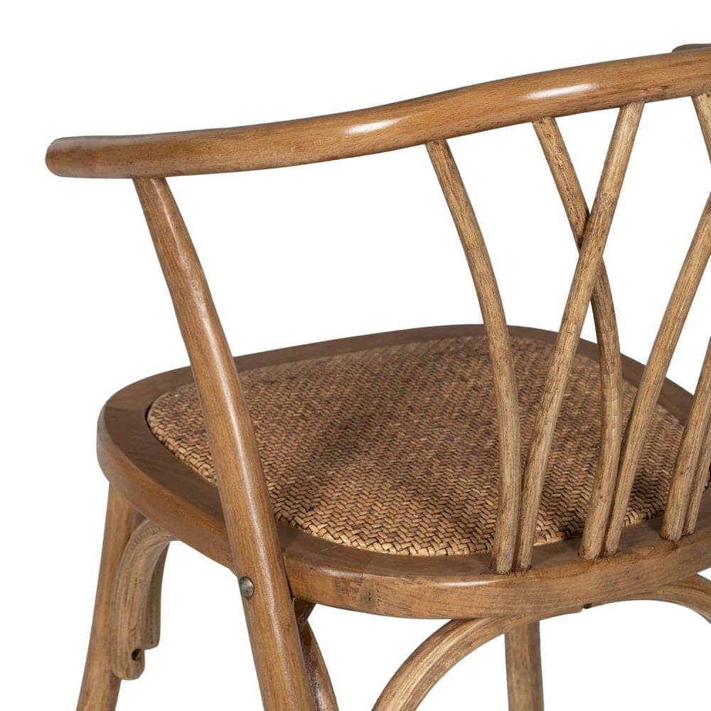 Silla de Madera y Ratán Color Miel Remington - Elegante y Confortable, Ideal para tu Hogar, 81 cm - Imagen 10