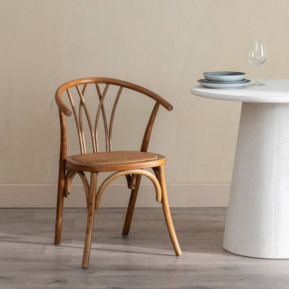 Silla de Madera y Ratán Color Miel Remington - Elegante y Confortable, Ideal para tu Hogar, 81 cm - Imagen 14