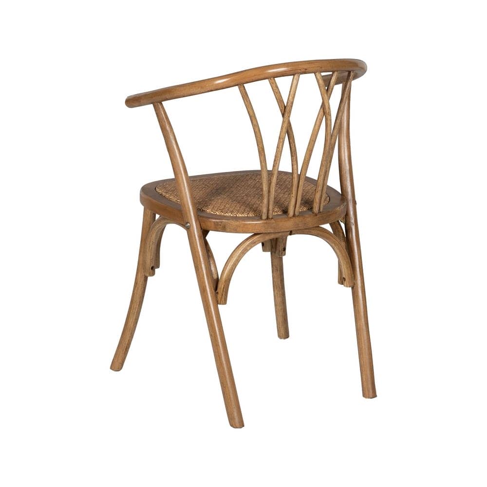 Silla de Madera y Ratán Color Miel Remington - Elegante y Confortable, Ideal para tu Hogar, 81 cm - Imagen 3