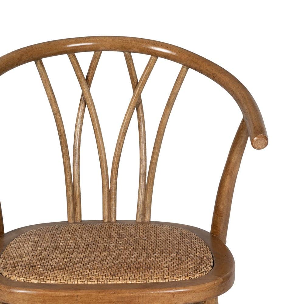Silla de Madera y Ratán Color Miel Remington - Elegante y Confortable, Ideal para tu Hogar, 81 cm - Imagen 4