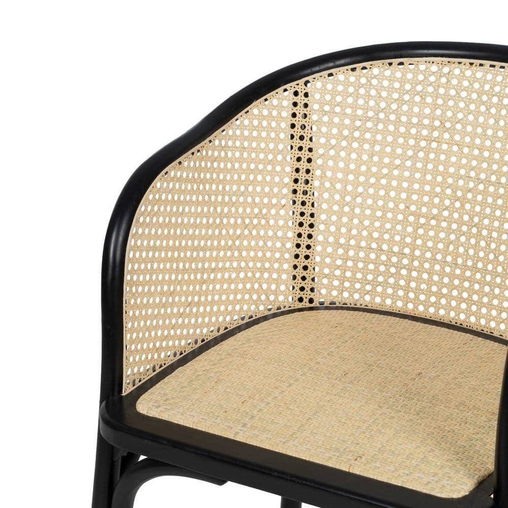 Silla de Madera de Olmo y Ratán Negro Camden 77 cm - Elegante y Ergonómica para Comedores y Salas, Soporta 130 kg - Imagen 5