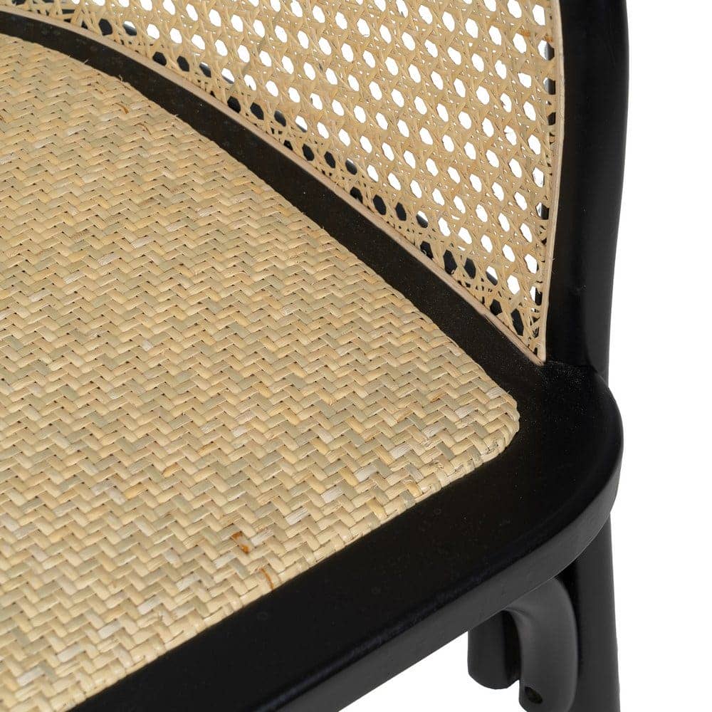 Silla de Madera de Olmo y Ratán Negro Camden 77 cm - Elegante y Ergonómica para Comedores y Salas, Soporta 130 kg - Imagen 8
