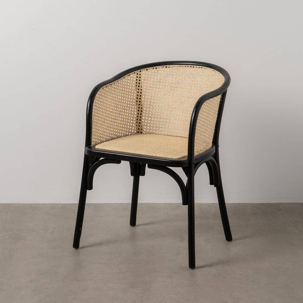 Silla de Madera de Olmo y Ratán Negro Camden 77 cm - Elegante y Ergonómica para Comedores y Salas, Soporta 130 kg - Imagen 15