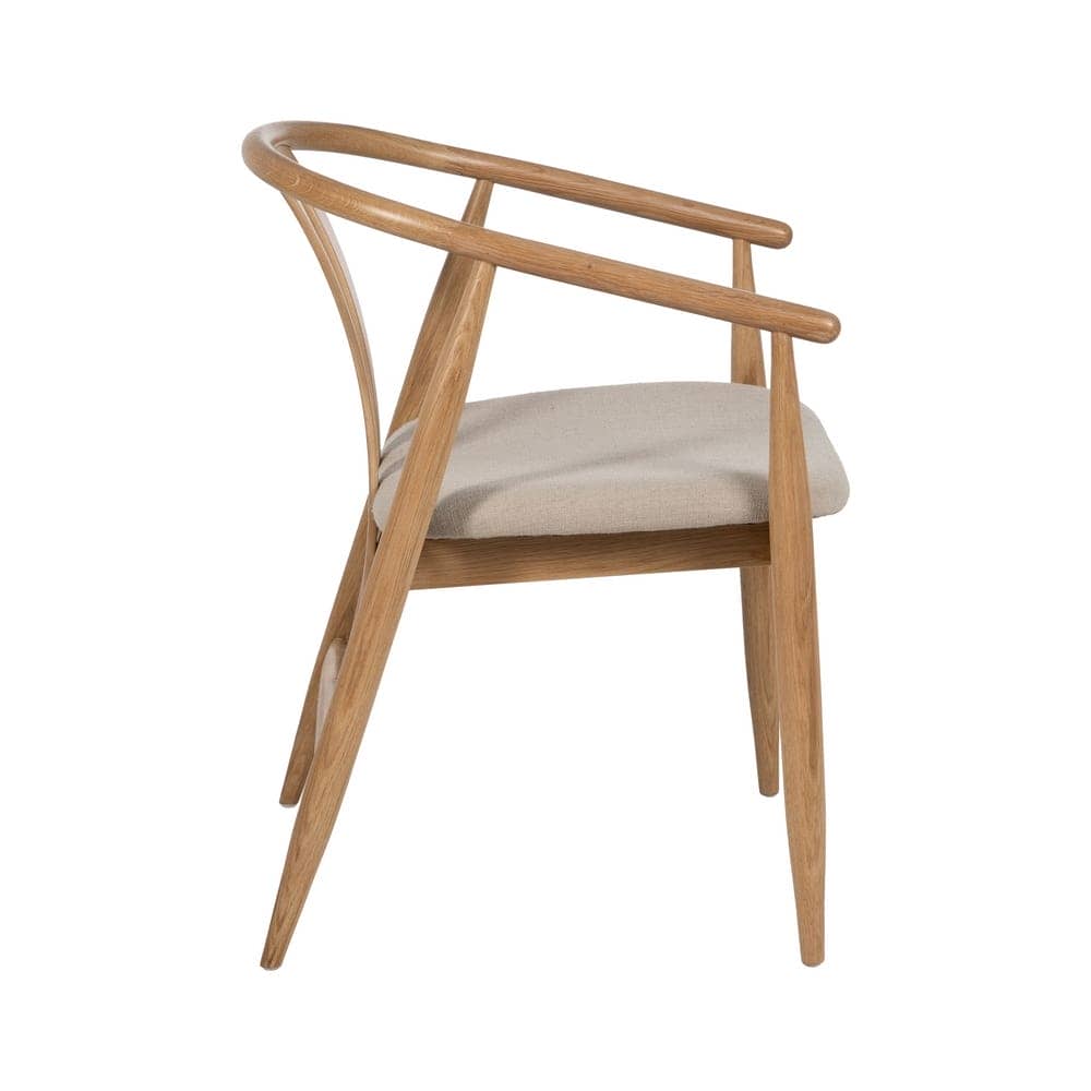 Silla de Madera de Roble y Tela Acolchada Sterling 76,5 cm - Diseño Ergonómico y Sofisticado para Comedores y Salones - Imagen 2