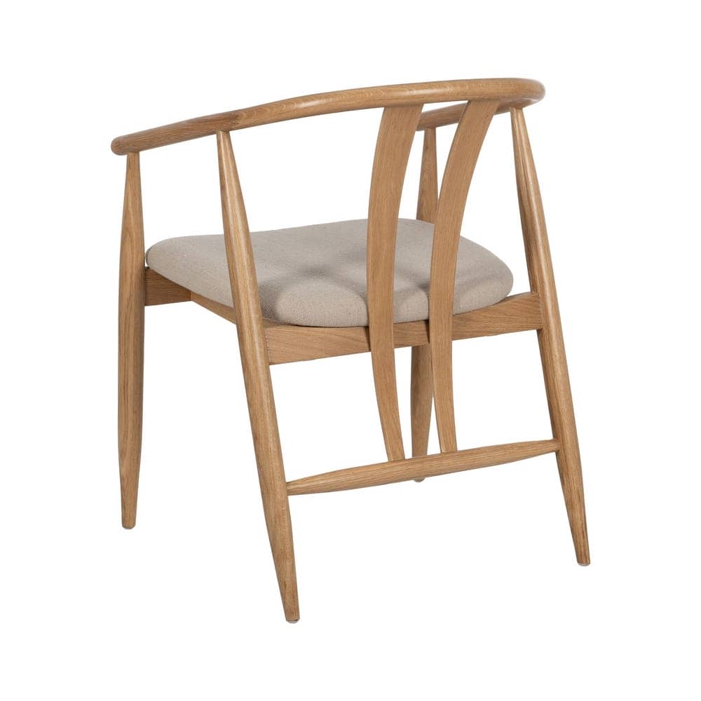 Silla de Madera de Roble y Tela Acolchada Sterling 76,5 cm - Diseño Ergonómico y Sofisticado para Comedores y Salones - Imagen 3