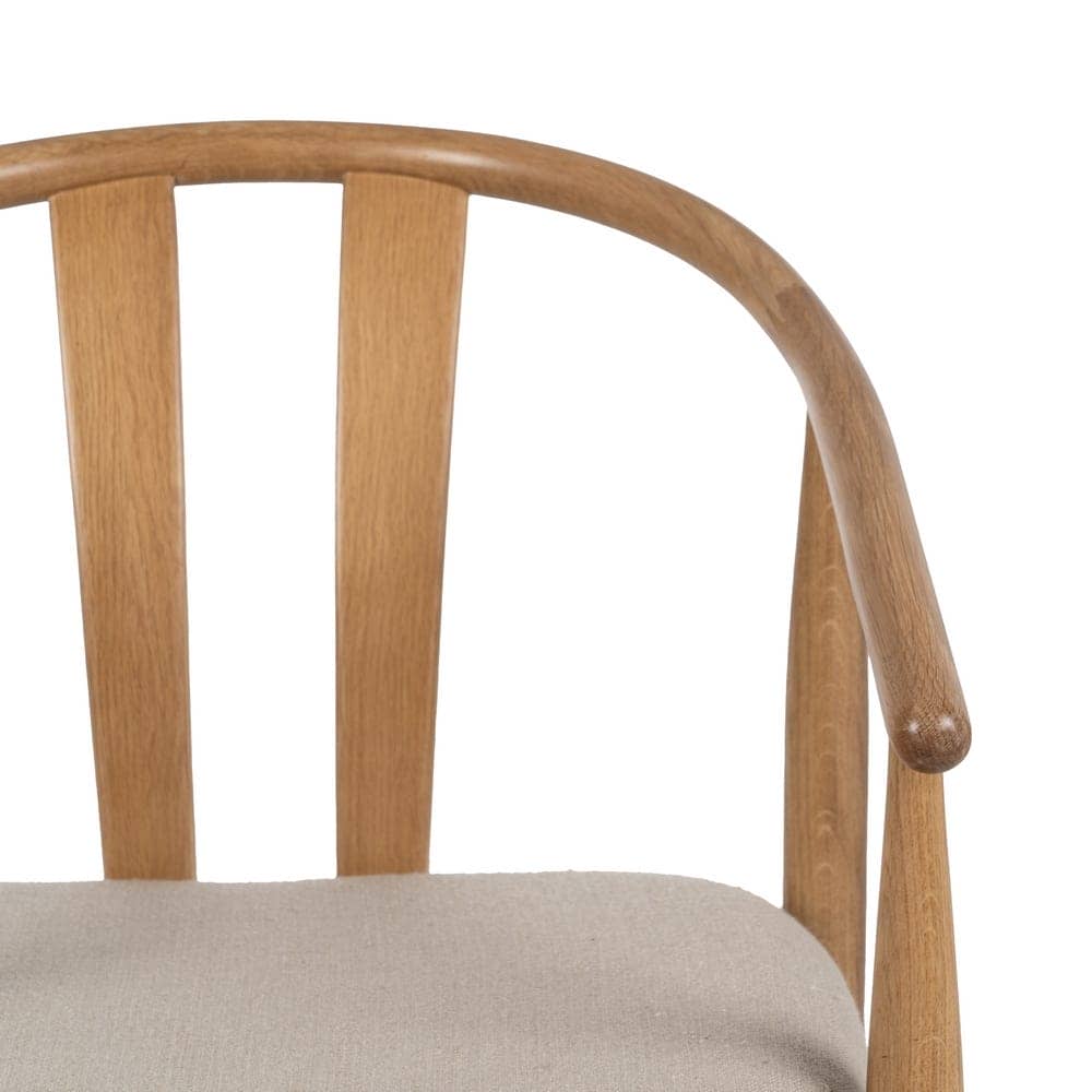 Silla de Madera de Roble y Tela Acolchada Sterling 76,5 cm - Diseño Ergonómico y Sofisticado para Comedores y Salones - Imagen 4