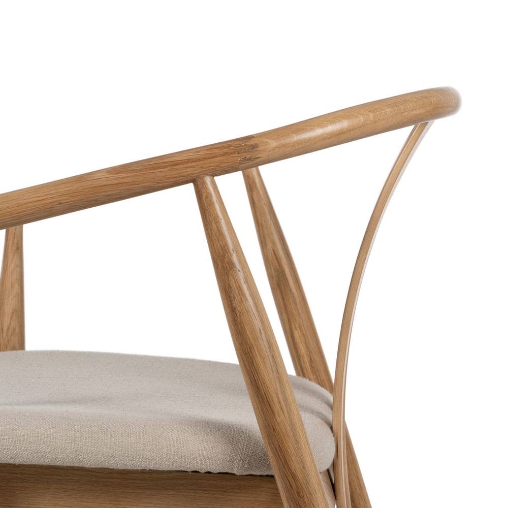 Silla de Madera de Roble y Tela Acolchada Sterling 76,5 cm - Diseño Ergonómico y Sofisticado para Comedores y Salones - Imagen 5