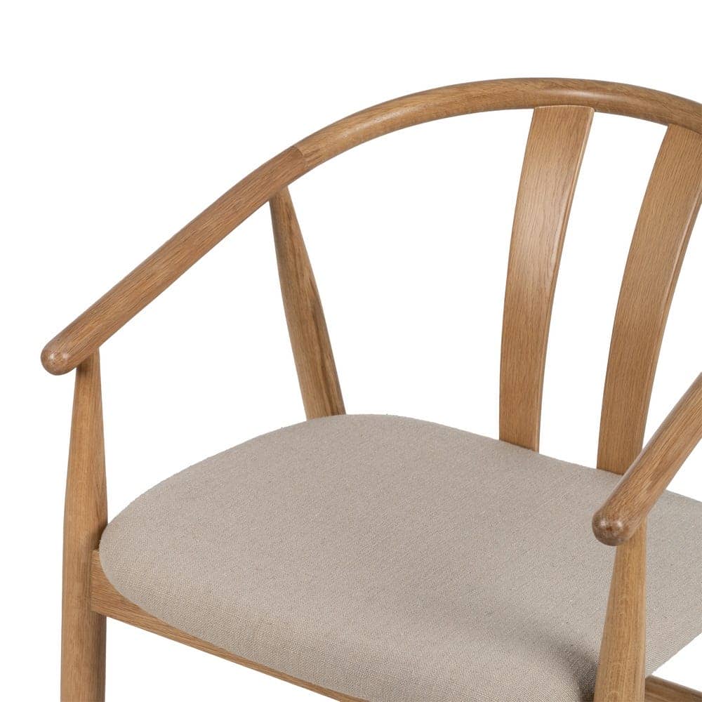 Silla de Madera de Roble y Tela Acolchada Sterling 76,5 cm - Diseño Ergonómico y Sofisticado para Comedores y Salones - Imagen 6