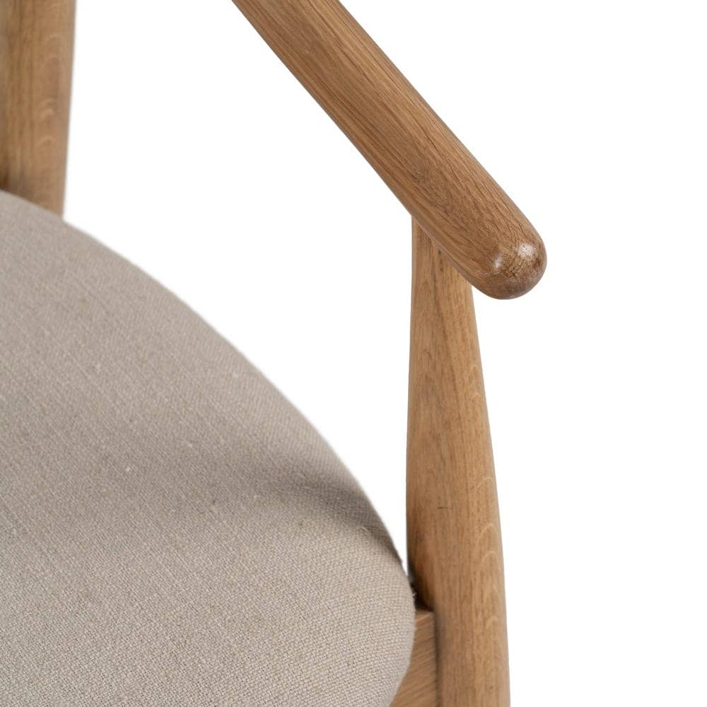 Silla de Madera de Roble y Tela Acolchada Sterling 76,5 cm - Diseño Ergonómico y Sofisticado para Comedores y Salones - Imagen 7