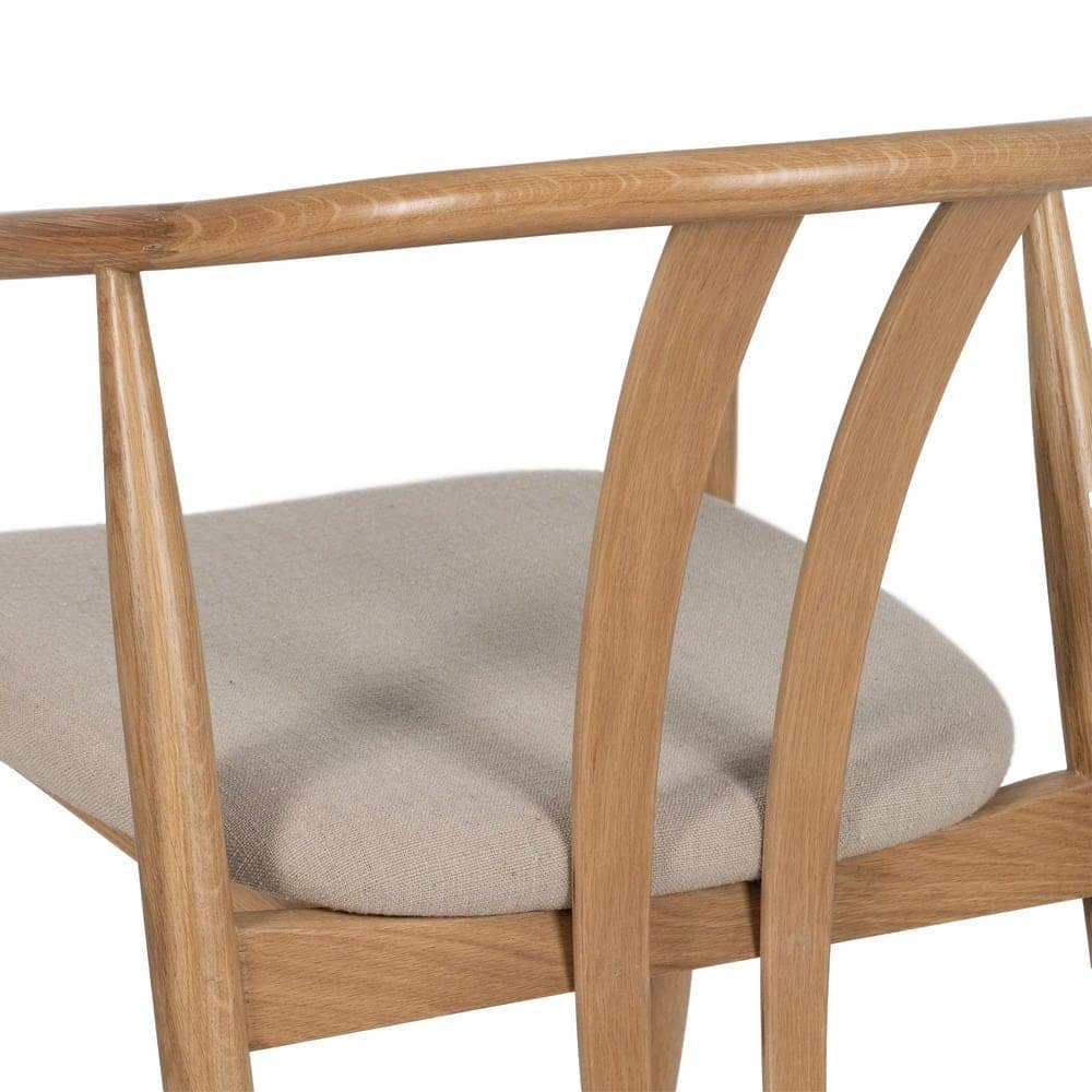 Silla de Madera de Roble y Tela Acolchada Sterling 76,5 cm - Diseño Ergonómico y Sofisticado para Comedores y Salones - Imagen 8