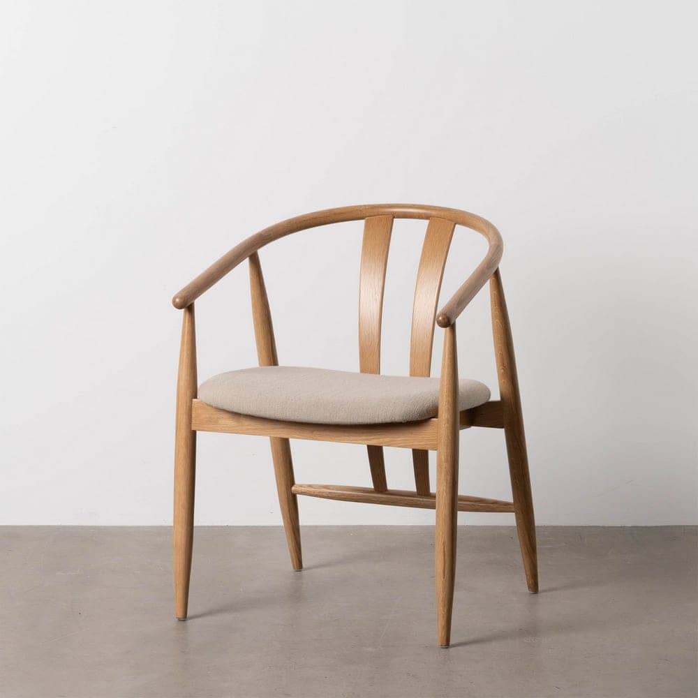 Silla de Madera de Roble y Tela Acolchada Sterling 76,5 cm - Diseño Ergonómico y Sofisticado para Comedores y Salones - Imagen 14