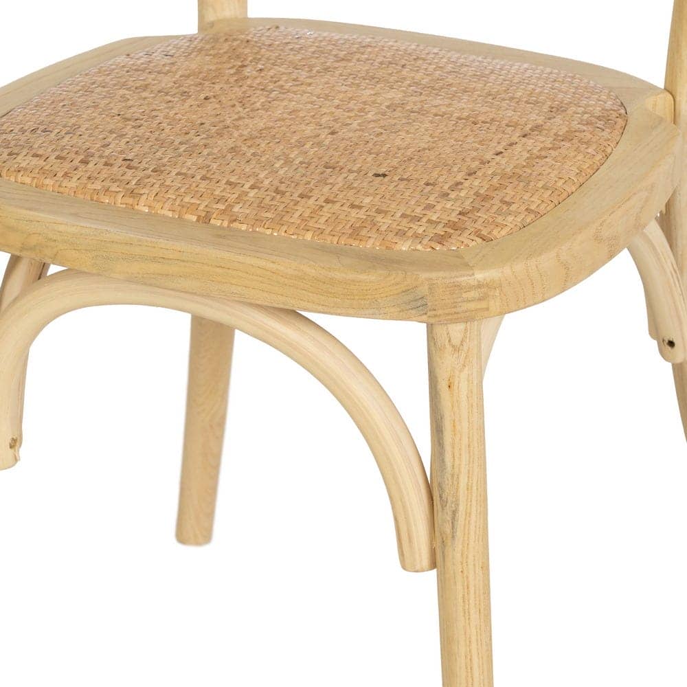 Silla de Olmo Franklin con Asiento de Ratán Trenzado - Elegancia Natural para Comedores y Salones (86 cm) - Imagen 9