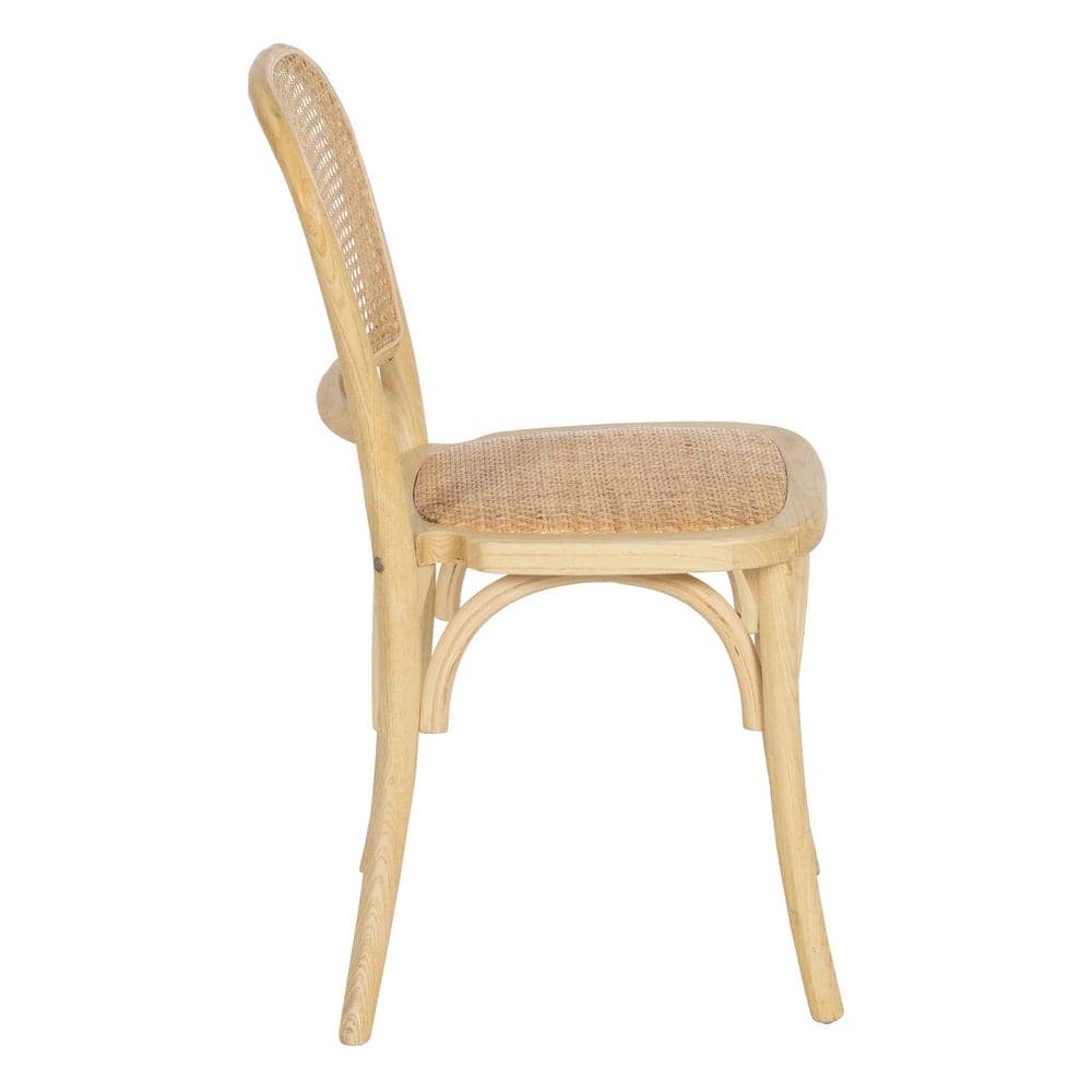 Silla de Olmo Franklin con Asiento de Ratán Trenzado - Elegancia Natural para Comedores y Salones (86 cm) - Imagen 2