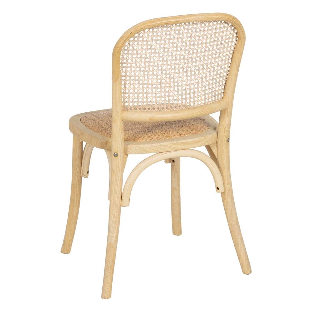Silla de Olmo Franklin con Asiento de Ratán Trenzado - Elegancia Natural para Comedores y Salones (86 cm) - Imagen 3