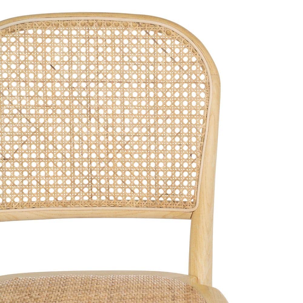 Silla de Olmo Franklin con Asiento de Ratán Trenzado - Elegancia Natural para Comedores y Salones (86 cm) - Imagen 4