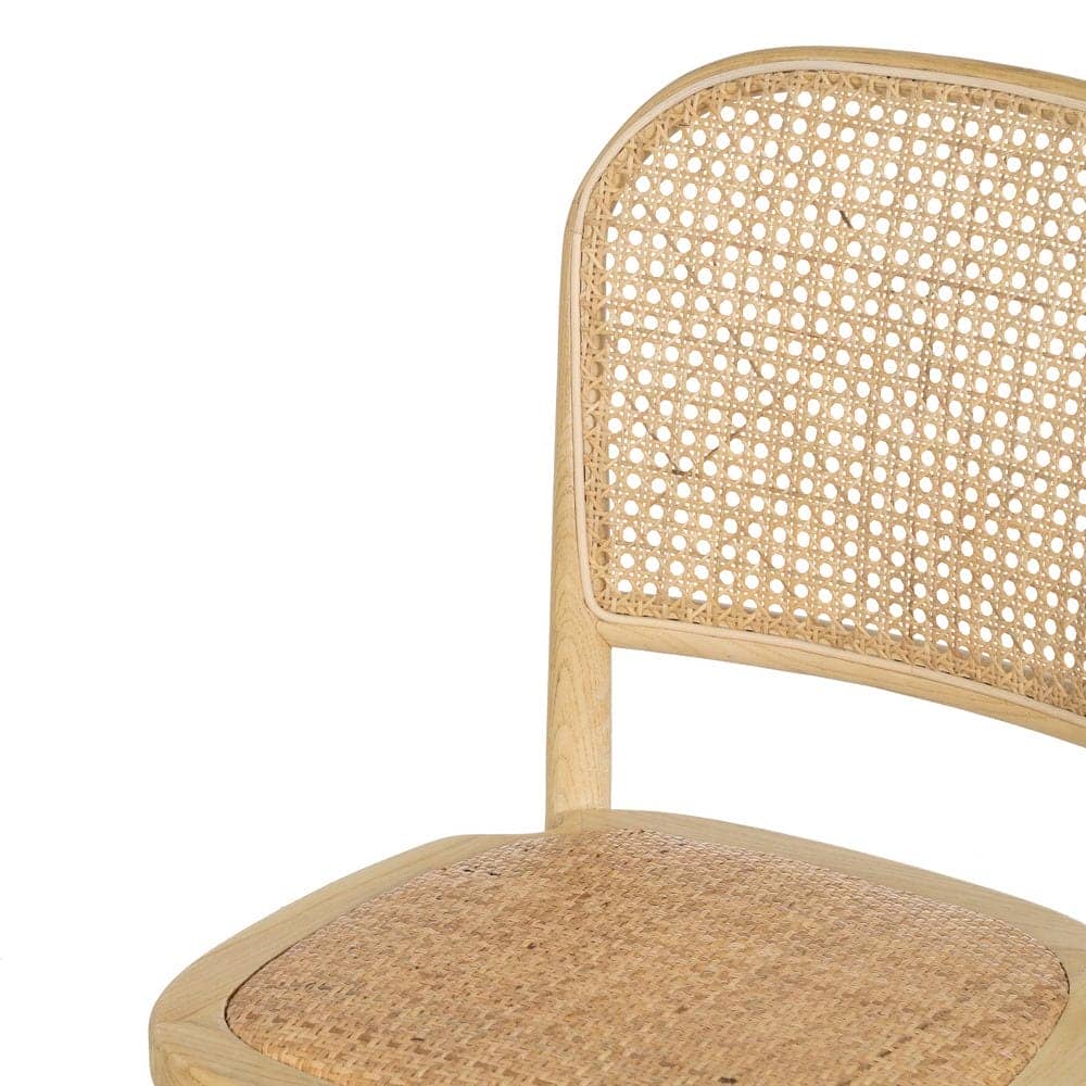 Silla de Olmo Franklin con Asiento de Ratán Trenzado - Elegancia Natural para Comedores y Salones (86 cm) - Imagen 5