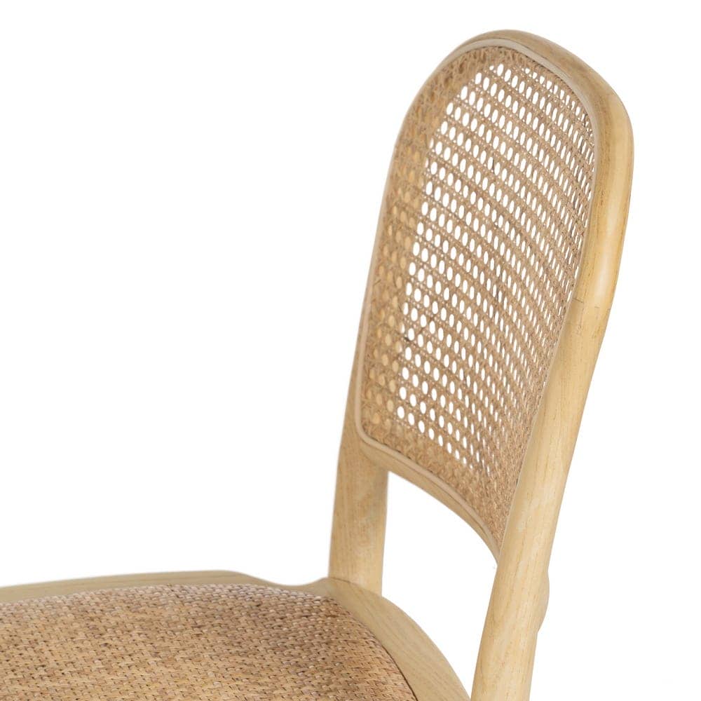 Silla de Olmo Franklin con Asiento de Ratán Trenzado - Elegancia Natural para Comedores y Salones (86 cm) - Imagen 6