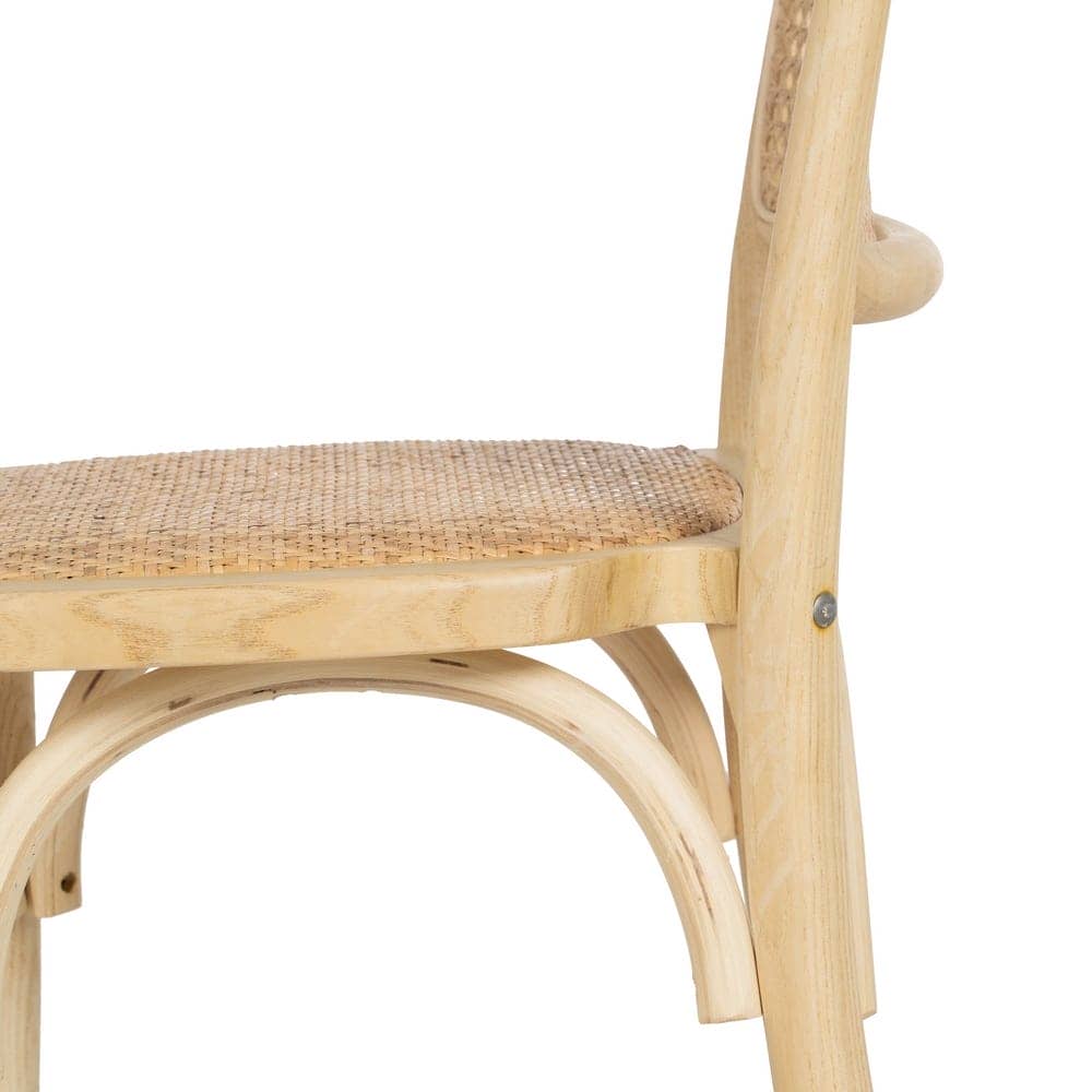 Silla de Olmo Franklin con Asiento de Ratán Trenzado - Elegancia Natural para Comedores y Salones (86 cm) - Imagen 7