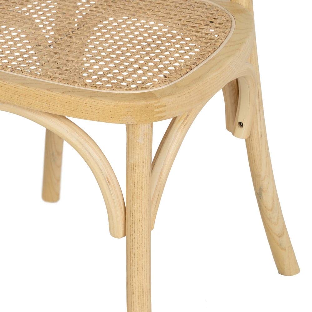 Silla de Olmo Harris con Asiento de Ratán Trenzado - Diseño Rústico y Ergonómico para Comedores - 89 cm - Imagen 9