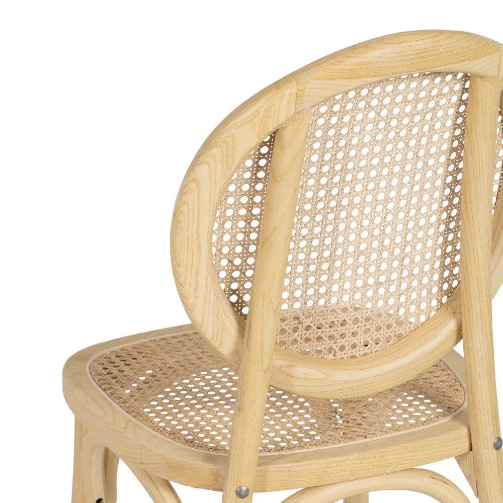 Silla de Olmo Harris con Asiento de Ratán Trenzado - Diseño Rústico y Ergonómico para Comedores - 89 cm - Imagen 10