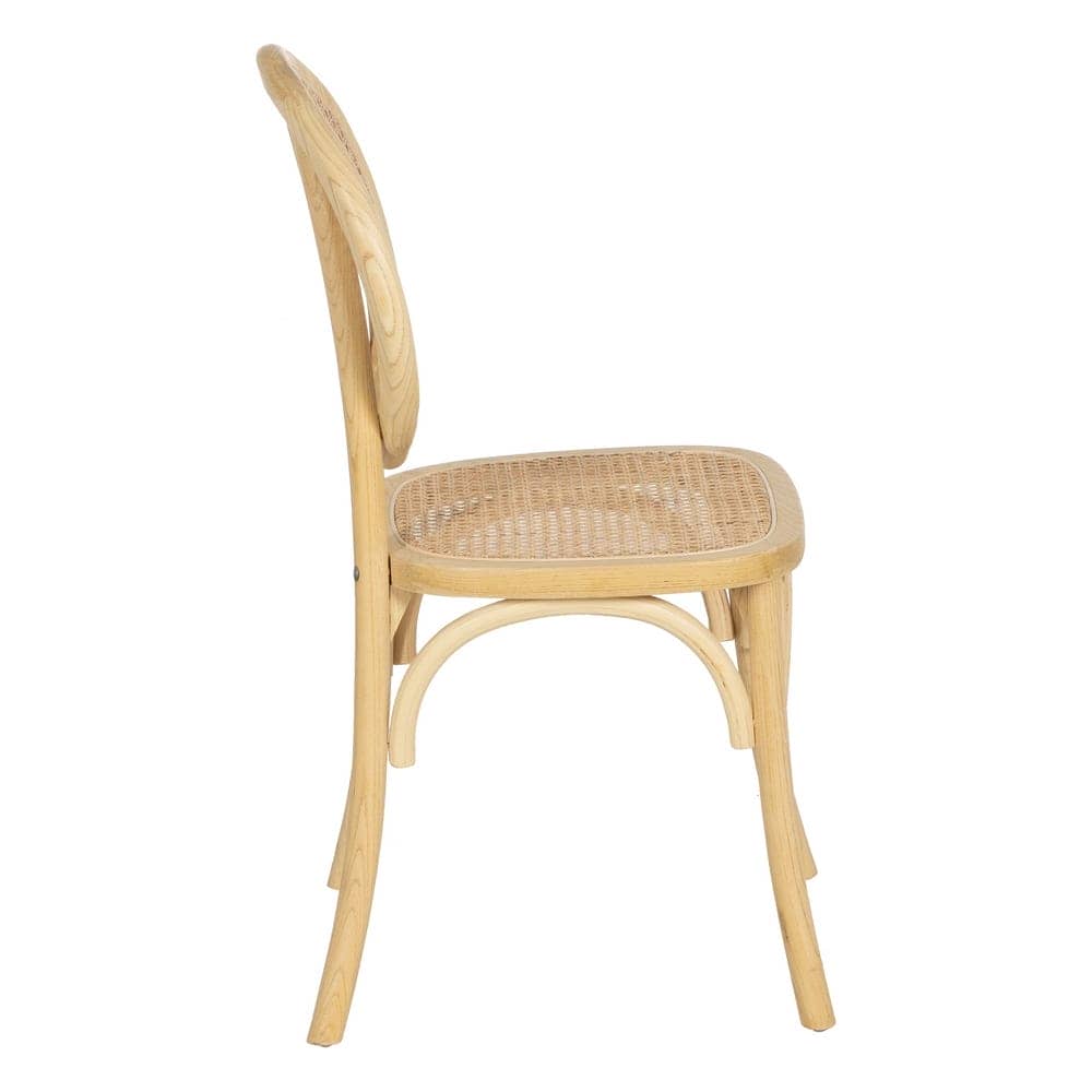Silla de Olmo Harris con Asiento de Ratán Trenzado - Diseño Rústico y Ergonómico para Comedores - 89 cm - Imagen 2
