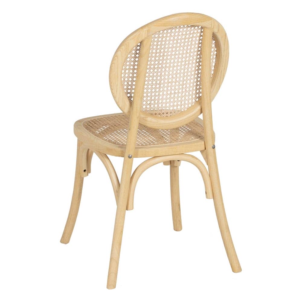 Silla de Olmo Harris con Asiento de Ratán Trenzado - Diseño Rústico y Ergonómico para Comedores - 89 cm - Imagen 3